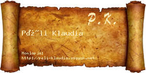Péli Klaudia névjegykártya