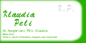 klaudia peli business card